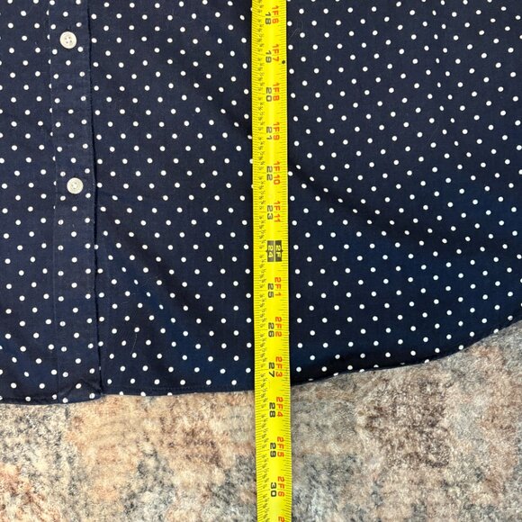 Ralph Lauren CHAPS Women's Plus Navy Polka Dot No Iron Button-Front Shirt Top 3X - Picture 9 of 9